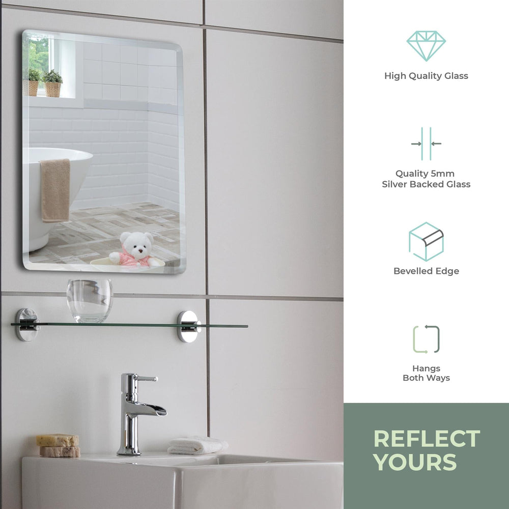 Amy Bathroom Wall Mirror: 3 Sizes 70Hx50Wcm, 60Hx43Wcm, 50Hx40Wcm - Mood Living 