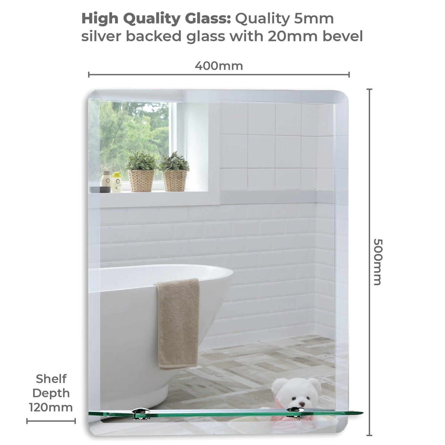 
                  
                    Amy Bathroom Wall Mirror: 3 Sizes 70Hx50Wcm, 60Hx43Wcm, 50Hx40Wcm - Mood Living 
                  
                