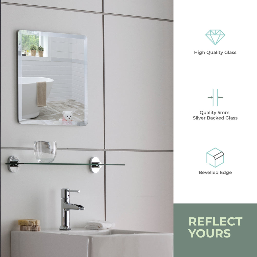 Amy Simple Design Bathroom Wall Mirror ES1030 40 x 40cm Size 40Hx40Wcm - Mood Living 