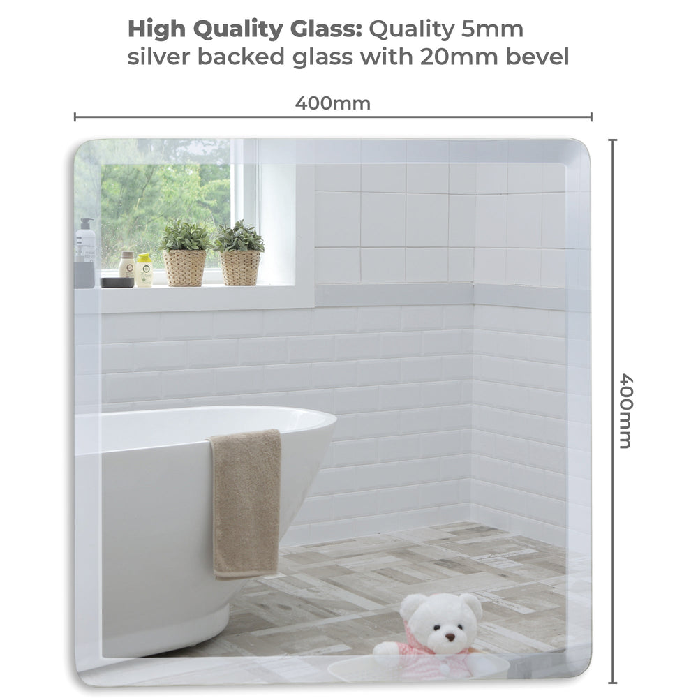 
                  
                    Amy Simple Design Bathroom Wall Mirror ES1030 40 x 40cm Size 40Hx40Wcm - Mood Living 
                  
                