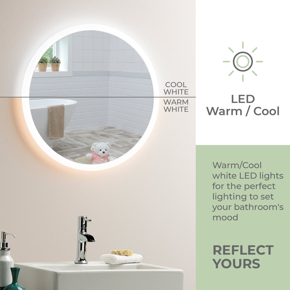 
                  
                    Ara Warm/Cold LED's Illuminated Bathroom Wall Mirror: Size-60HX60WX5.5D
                  
                