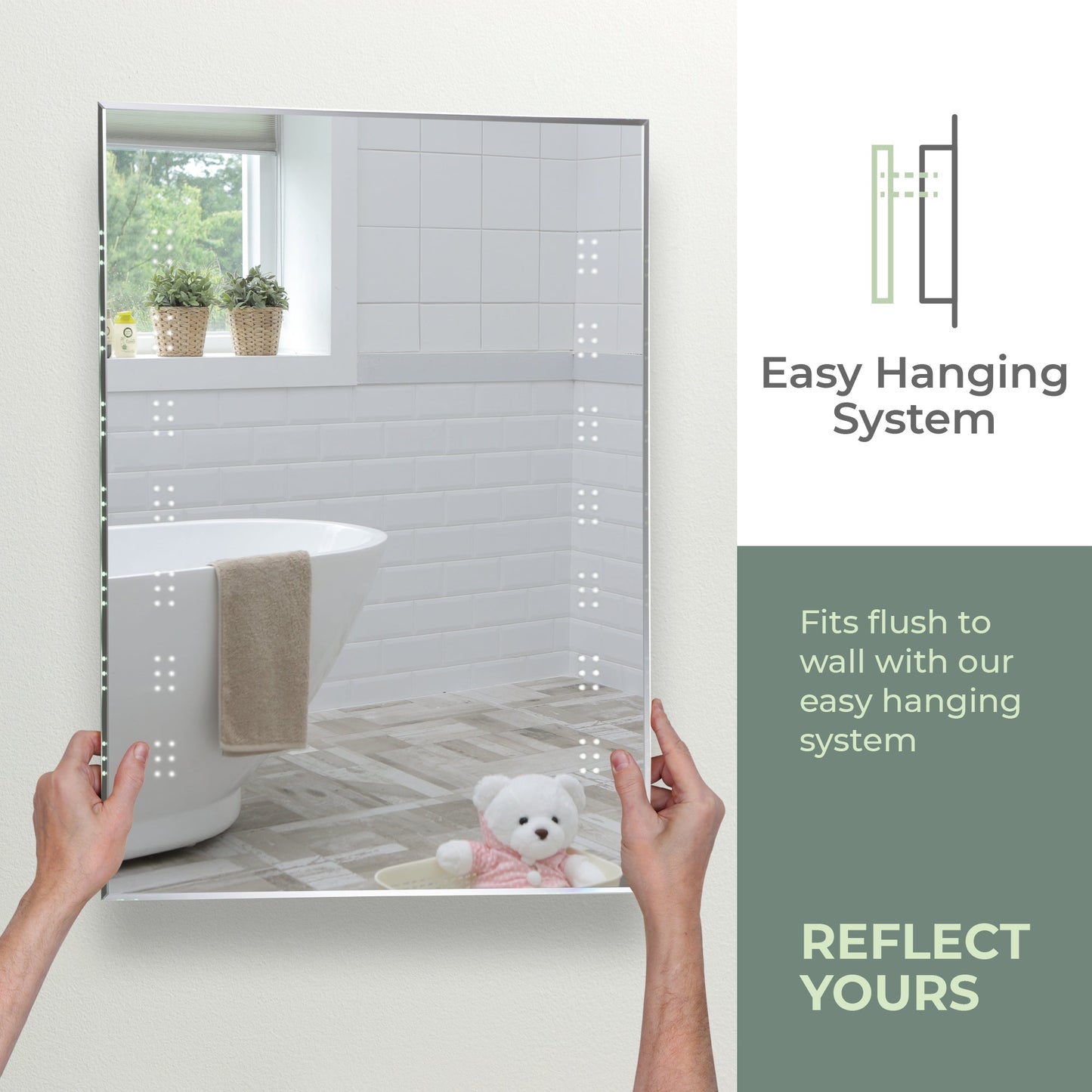 
                  
                    Galaxy LED Illuminated Bathroom Wall Mirror: Size-80Hx60Wx5Dcm YJ2535H
                  
                