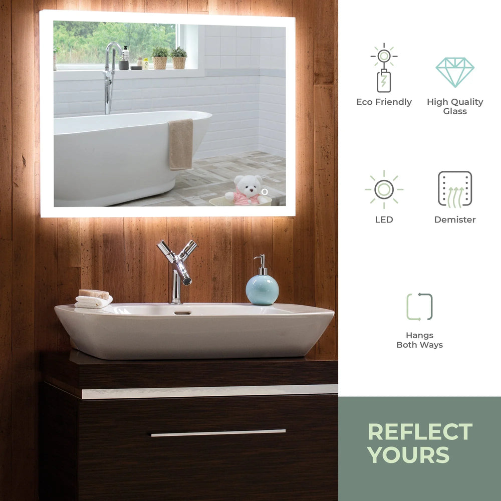 Aquarius LED Illuminated Bathroom Mirror Size-60HX80WX5.5Dcm YJ2538H - Mood Living 