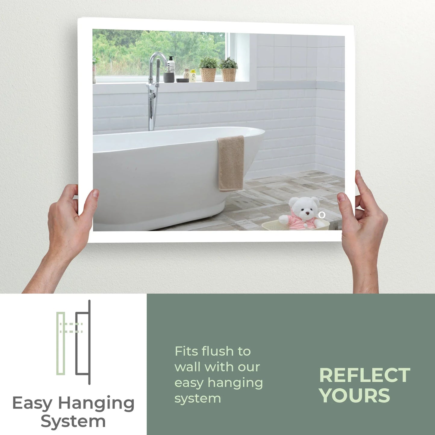 
                  
                    Aquarius LED Illuminated Bathroom Mirror Size-60HX80WX5.5Dcm YJ2538H - Mood Living 
                  
                