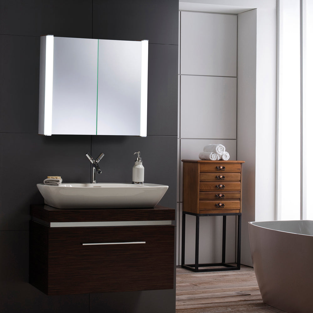 
                  
                    Quasar LED Illuminated Bathroom Mirror Cabinet CABM12 Size-60Hx65Wx16Dcm
                  
                