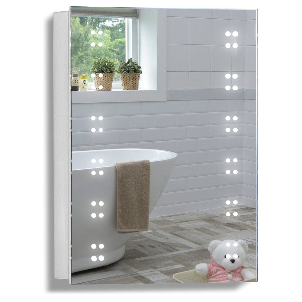 Bathroom cabinet with shaver socket