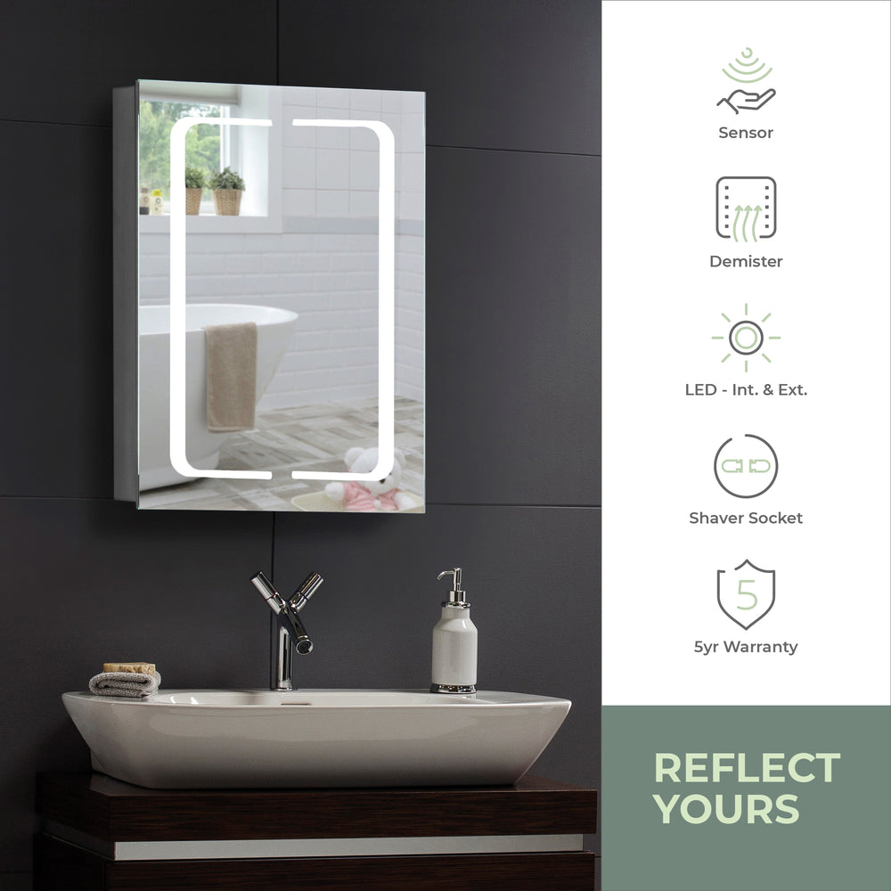 
                  
                    Athena LED Illuminated Bathroom Mirror Cabinet CABM17: Size-70Hx50Wx15Dcm
                  
                