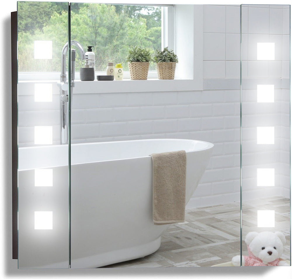 LED Illuminated Bathroom Mirror Cabinet CABM20 Size 60Hx65Wx13.5Dcm Slight Second, Packaging Worn - Mood Living 
