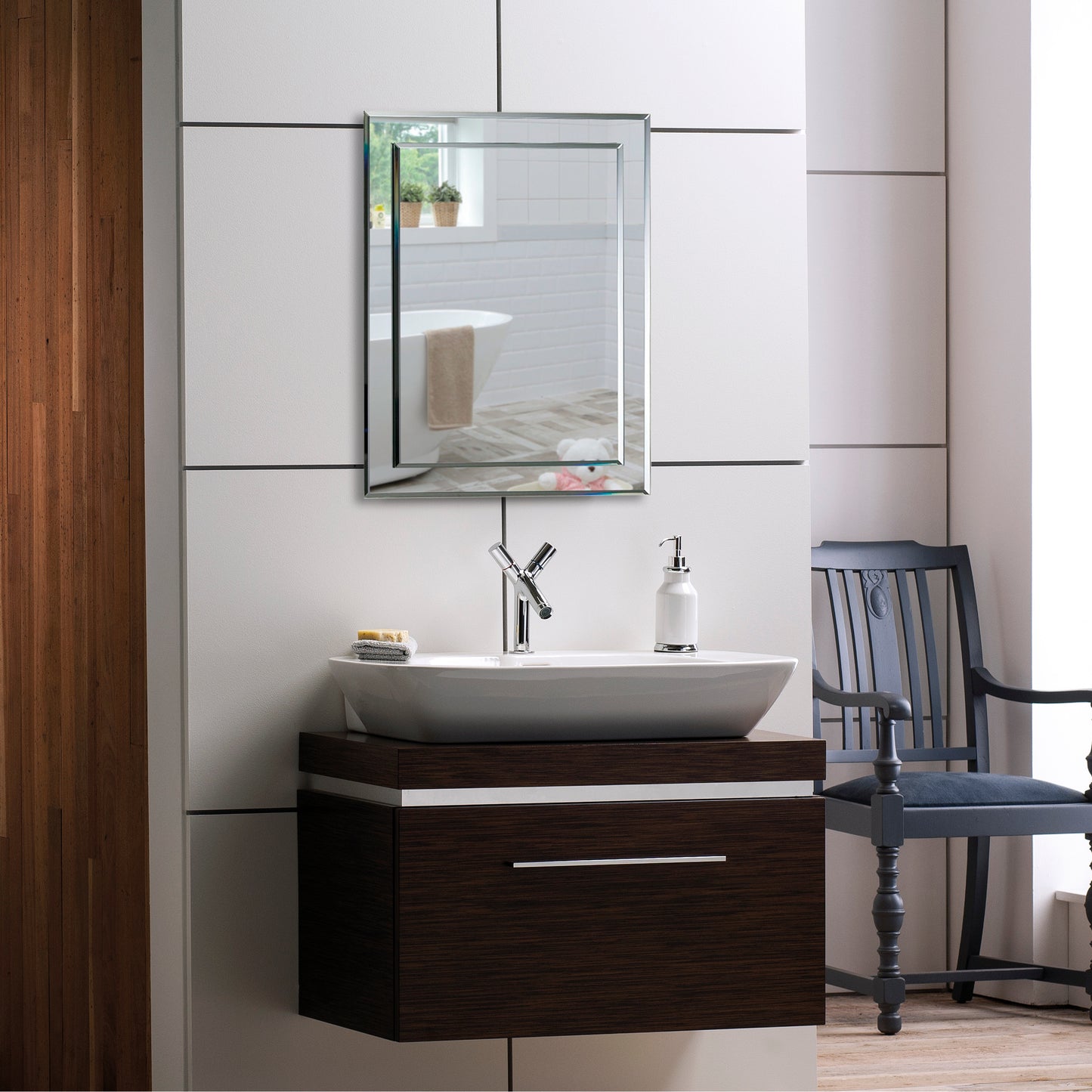 
                  
                    Lynne Rectangular Wall Plain Bathroom Mirror 2 Sizes: Sizes-50Hx40Wcm and 70Hx50Wcm
                  
                