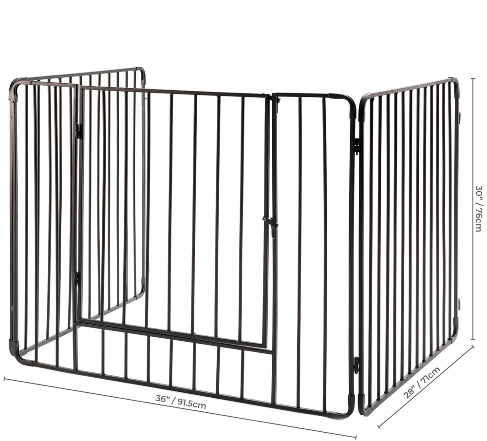 Vertical Bars Fire Guard Screen FS4001BK-M - Mood Living 