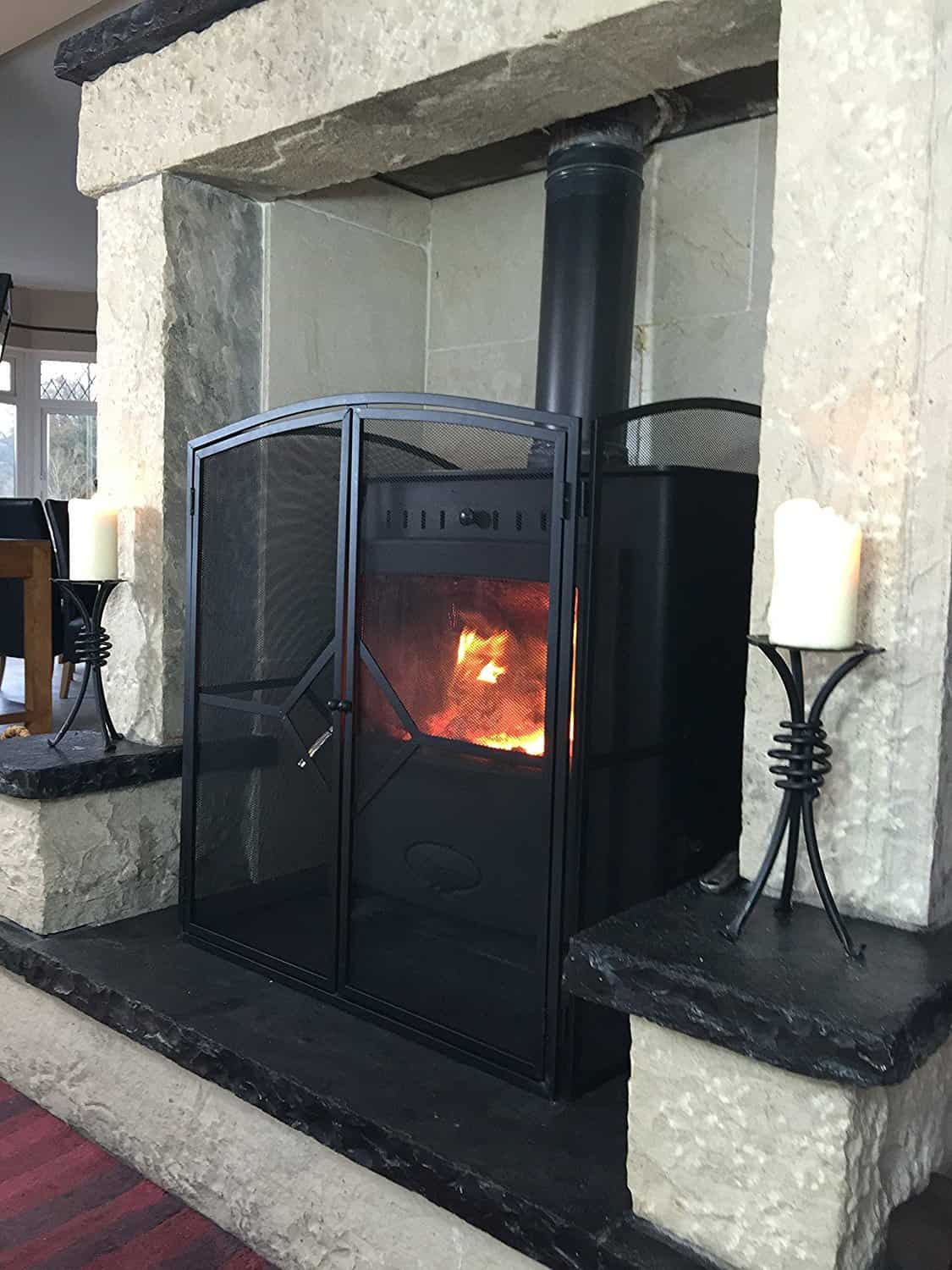 
                  
                    Superior Heavy Quality Fire Guard Screen Stove Screen H32" 955BK-M - Mood Living 
                  
                