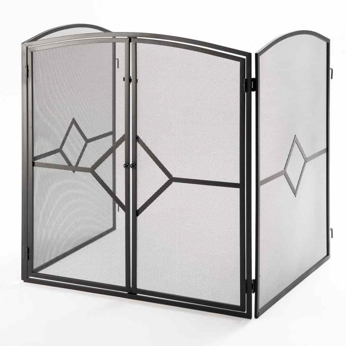 Superior Heavy Quality Fire Guard Screen Stove Screen H32" 955BK-M - Mood Living 