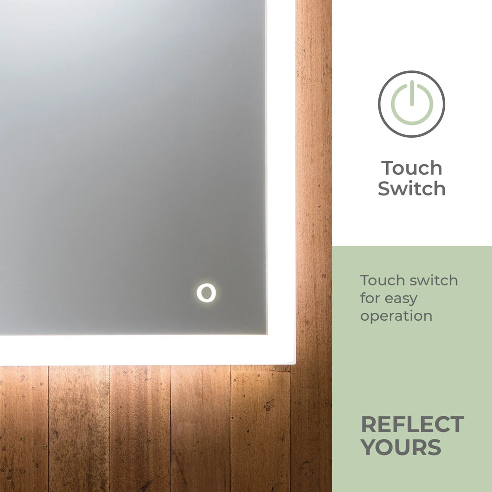 
                  
                    Aquarius LED Illuminated Bathroom Mirror Size-60HX80WX5.5Dcm (Reversible) YJ2538H - Mood Living 
                  
                